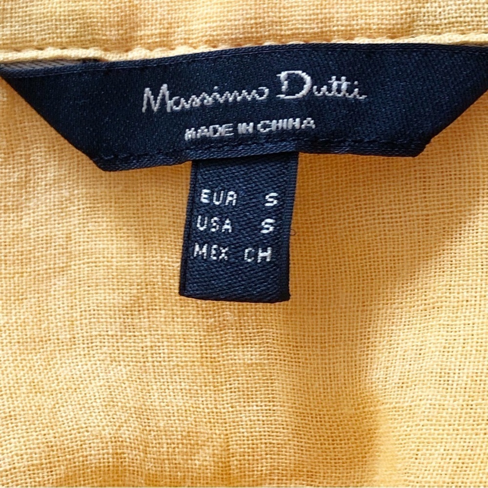 Massimo Dutti Yellow Blouse Side Split Small - image 4
